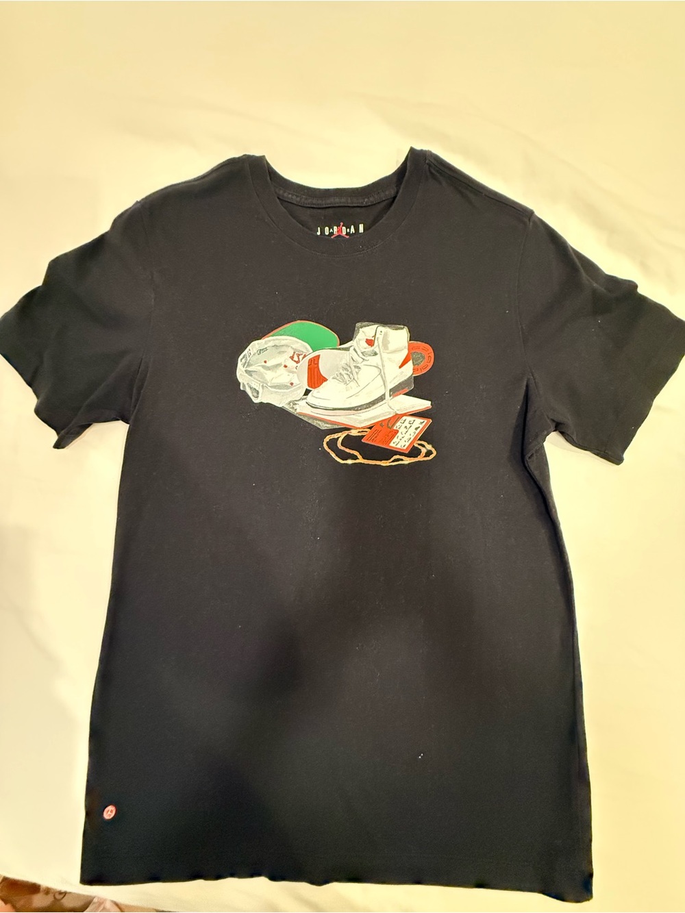 Jordan Black Graphic Crewneck Tee with Sneaker Illustration